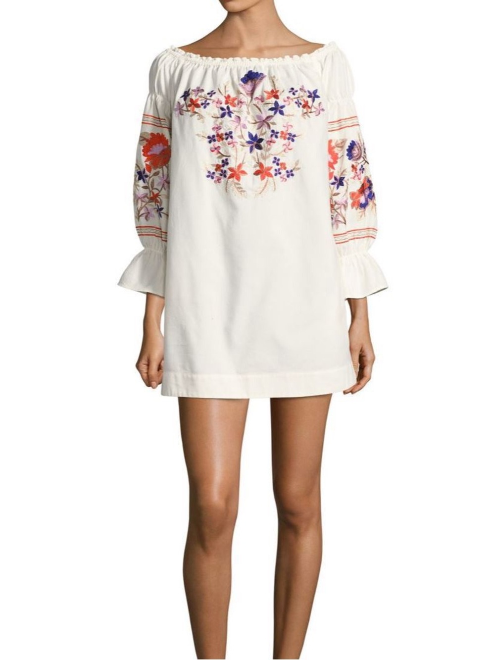 Free People Dress with Red & Purple Floral Accents